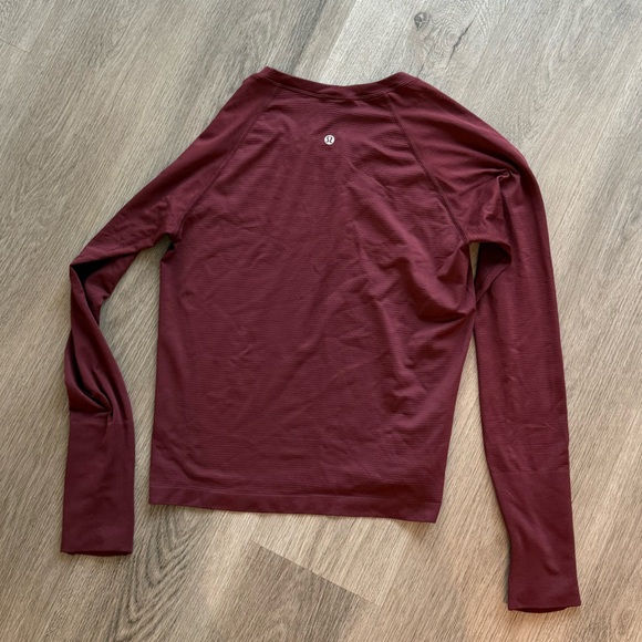 NWOT Lululemon Swiftly Tech Long Sleeve, Sz 10, Red Merlot - EXCELLENT CONDITION - Picture 2 of 6